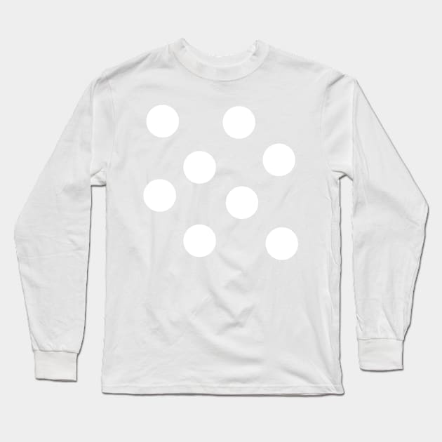 White on Pink Polka Dots Long Sleeve T-Shirt by MacSquiddles